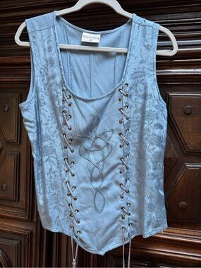 Holy Clothing Light Blue Lace-Up Tank Top